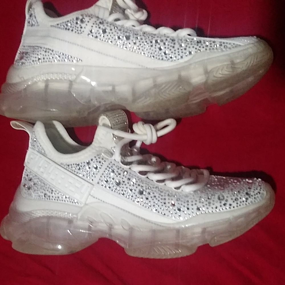Steve Madden silver white sparkly tennis 6 - Picture 5 of 8